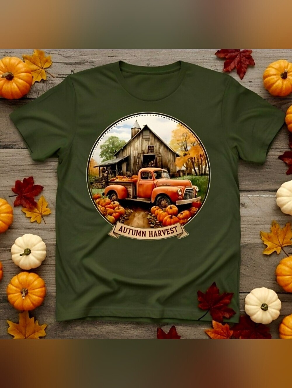 Autumn Harvest Pumpkin Truck Tee • Rustic Fall Barn Shirt • Country Western